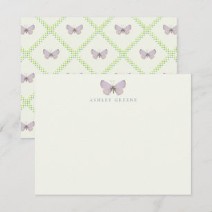 Appalachian Blue Butterfly Flat Note Card Anteckningskort