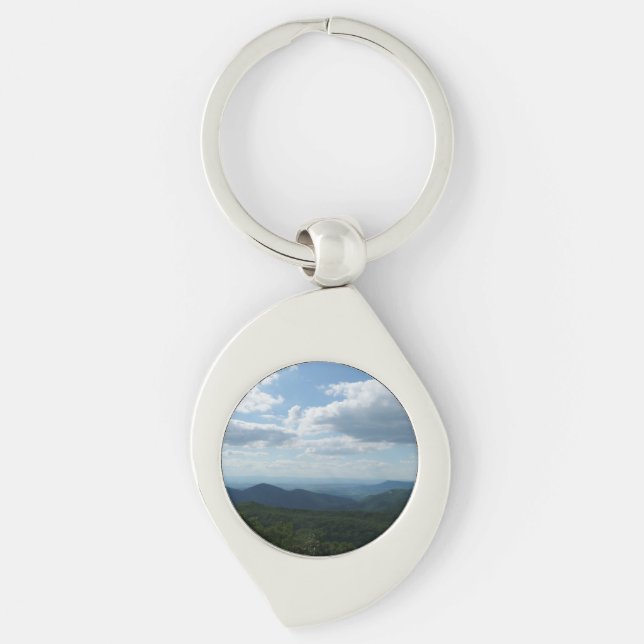 Appalachian Mountains II Shenandoah Swirl Silverfärgad Nyckelring (Framsidan)
