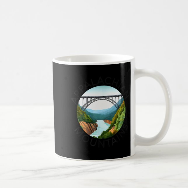 Appalachian Mountains New River Gorge Bridge West  Kaffemugg (Höger)