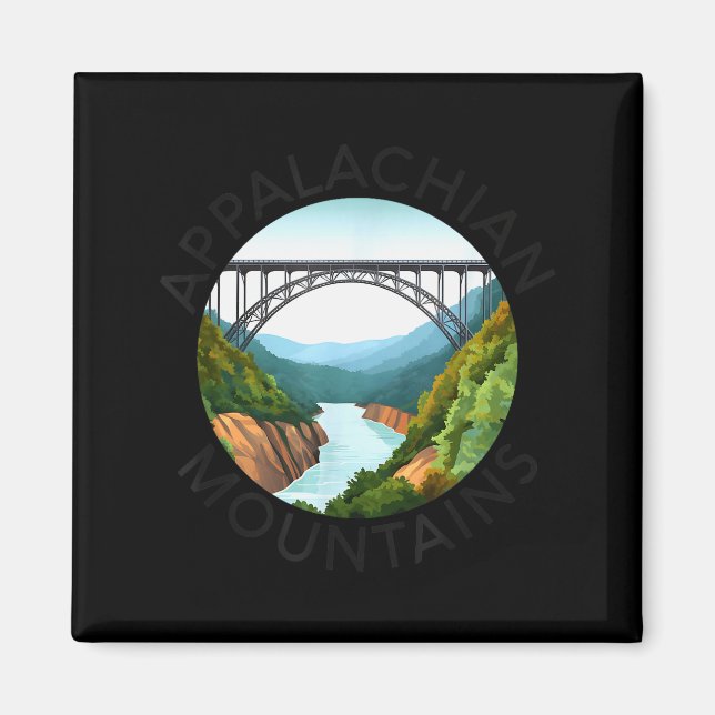 Appalachian Mountains New River Gorge Bridge West  Magnet (Framsidan)