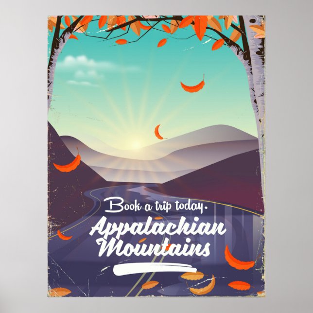 Appalachian Mountains vintage reseskylt Poster (Framsidan)