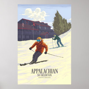 Appalachian Ski Mountain North Carolina USA Skidor Poster