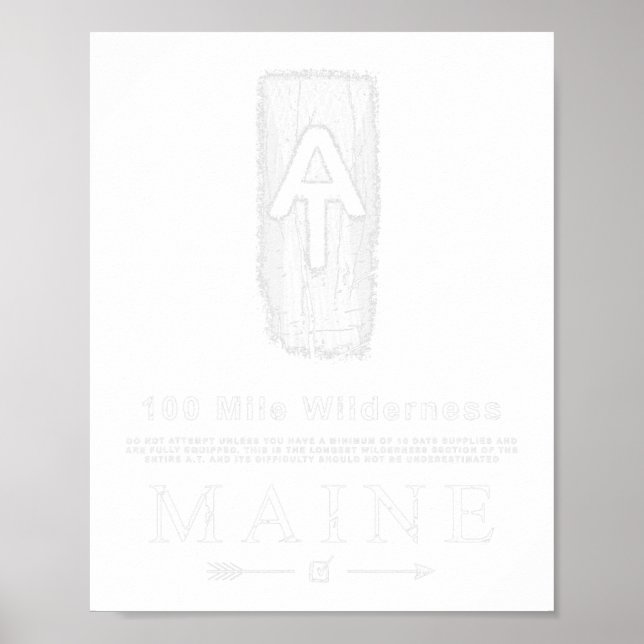 Appalachian Trail Blaze 100 Mile Wilderness Maine Poster (Framsidan)