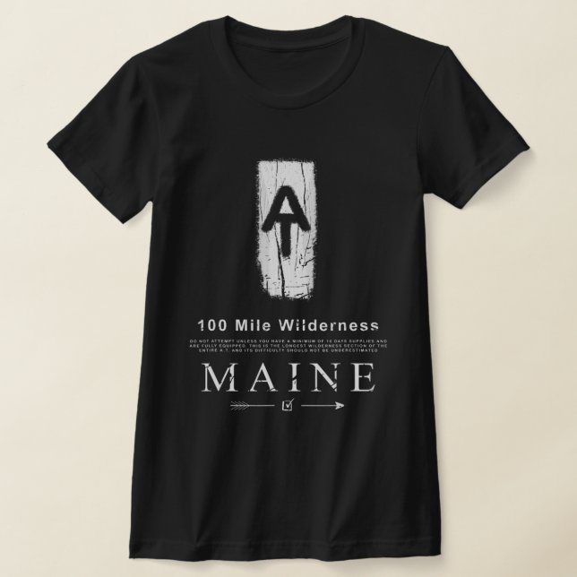 Appalachian Trail Blaze 100 Mile Wilderness Maine T Shirt (Laydown)