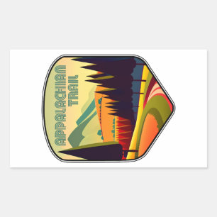 Appalachian Trail Färg Rektangulärt Klistermärke