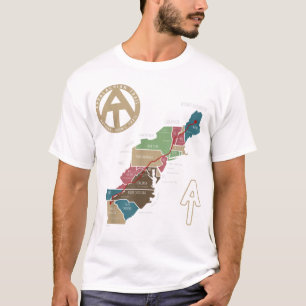 Appalachian Trail Hiking Karta  T Shirt