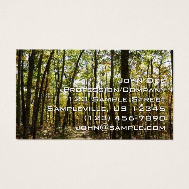 Appalachian Trail i oktober vid Shenandoah Visitkort (Framsidan)