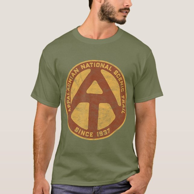 Appalachian Trail Marker Retro National Scenia T Shirt (Framsida)