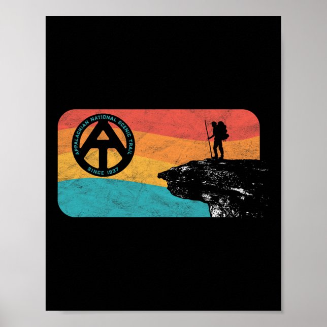 Appalachian Trail Retro Mcafee's Knob Hiking  Poster (Framsidan)