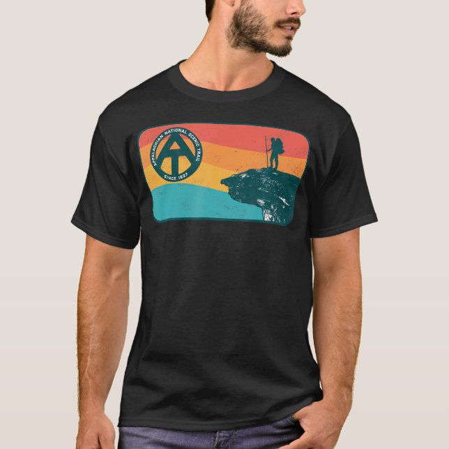 Appalachian Trail Retro Mcafee'S Knob Vandring Skj T Shirt (Framsida)