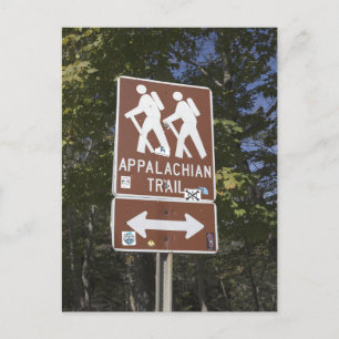 Appalachian Trail Sign med Hikers ikon Vykort