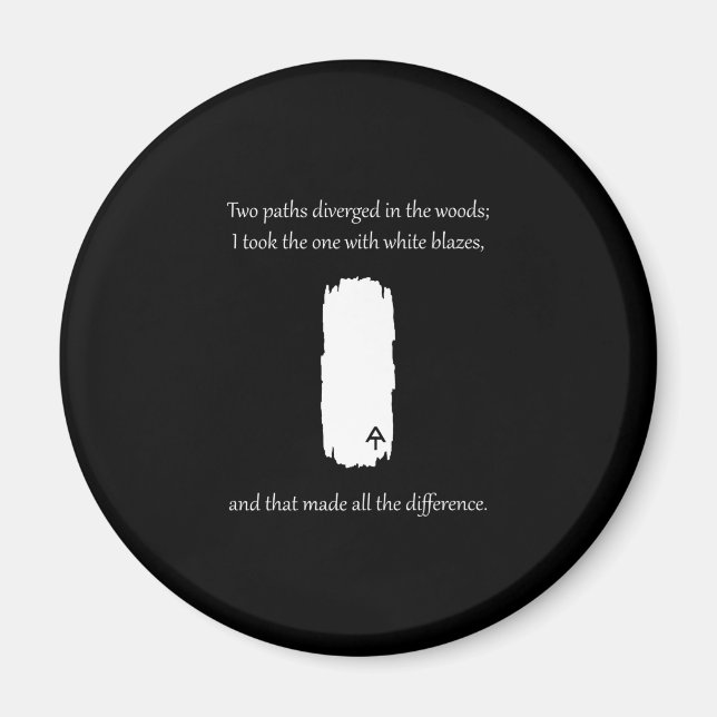 Appalachian Trail White Blaze Väg Diverged Magnet (Framsidan)