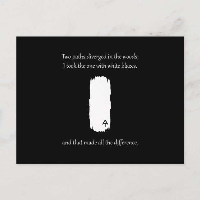 Appalachian Trail White Blaze Väg Diverged Vykort (Framsida)