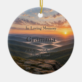 Appalachian Vista minnesornament | Akvarell Julgransprydnad Keramik