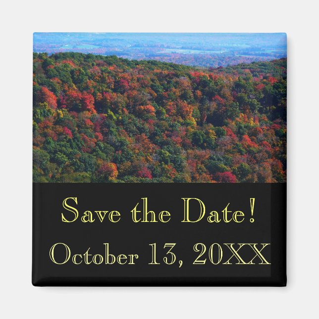 Appalachianbergen i Fall Save the Date Magnet (Framsidan)