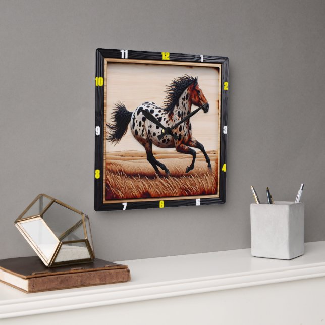 Appaloosa Gallop: Time, Art, Stil, Rörelse Fyrkantig Klocka (Kontor)