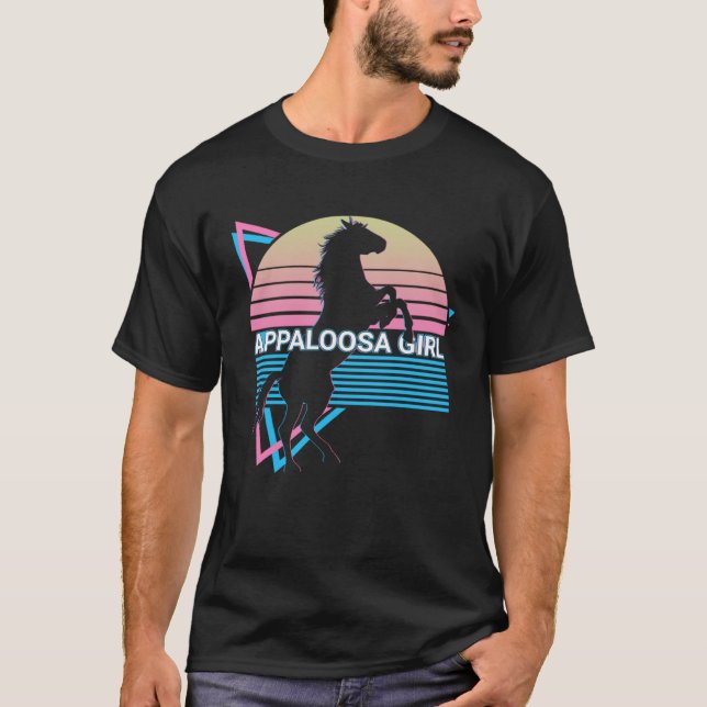 Appaloosa Girl Retro T Shirt (Framsida)