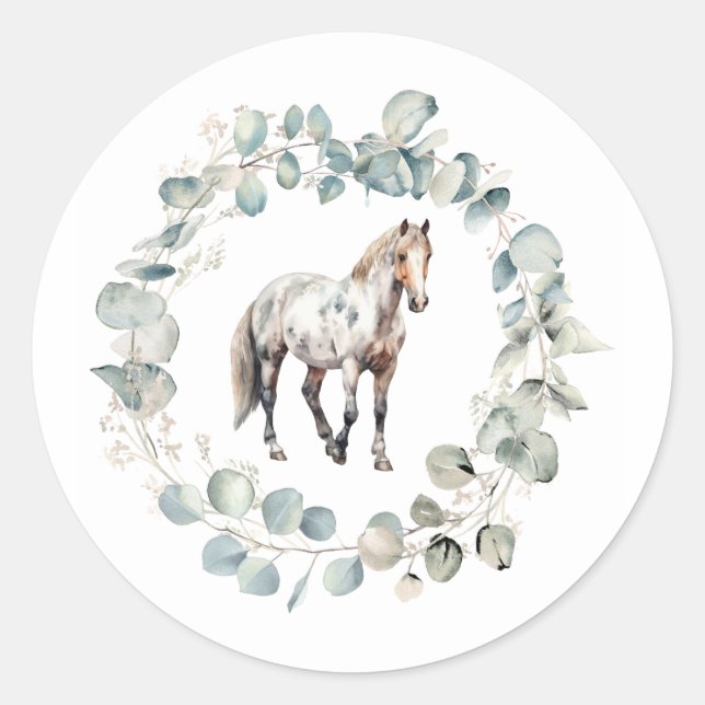 Appaloosa-hästdekaler Runt Klistermärke (Framsida)