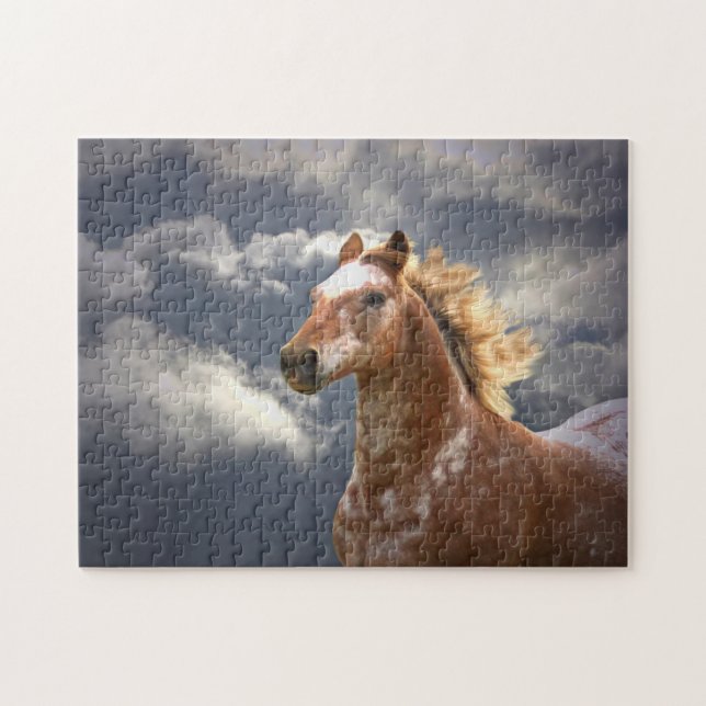 Appaloosa Horse and Clouds Beval Pussel (Horisontell)