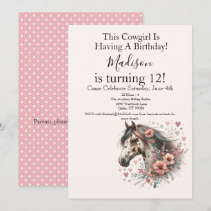 Appaloosa Horse Birthday Inbjudningar