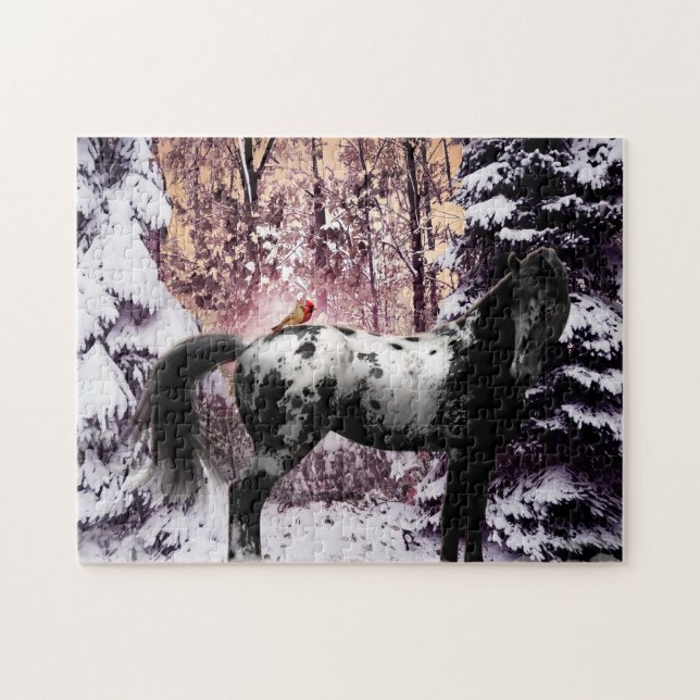 Appaloosa Horse & Cardinals Pussel (Horisontell)