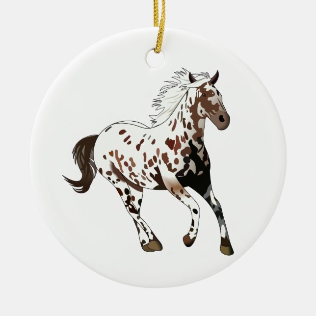 Appaloosa Horse Julgransprydnad Keramik (Framsidan)
