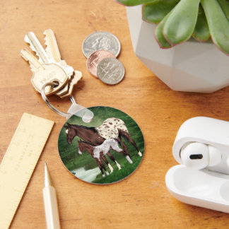 Appaloosa Horse Mare and Foal Nyckelring