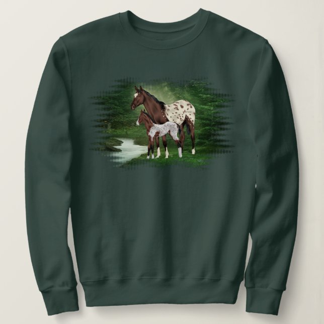 Appaloosa Horse Mare and Foal Tröja (Design framsida)