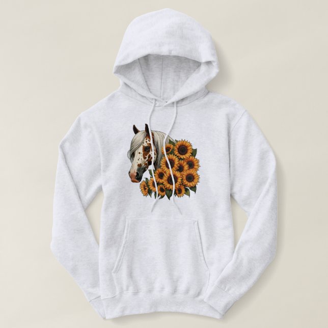 Appaloosa Horse med solblommor T Shirt (Design framsida)
