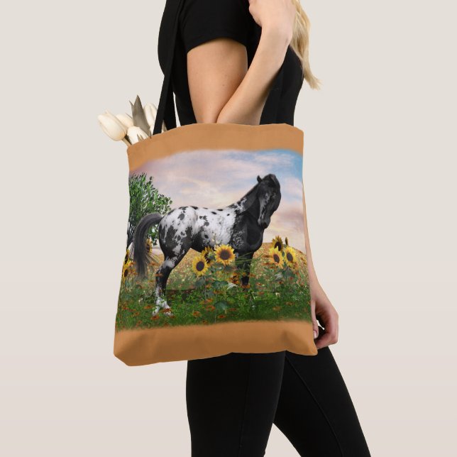 Appaloosa Horse Tote, anpassa färg Tygkasse (Närbild)