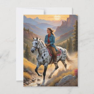 Appaloosa Horse Watercolor Leopard Vykort