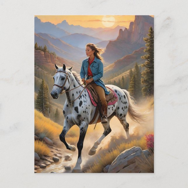 Appaloosa Horse Watercolor Leopard Vykort (Framsida)