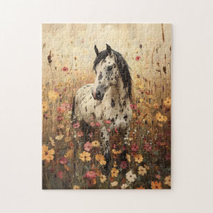 Appaloosa Horse WildblommFält Pussel