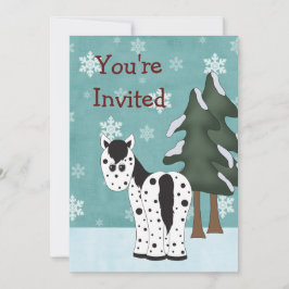 Appaloosa Horse Winter Birthday-inbjudan Inbjudningar