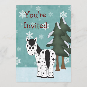Appaloosa Horse Winter Birthday-inbjudan Inbjudningar