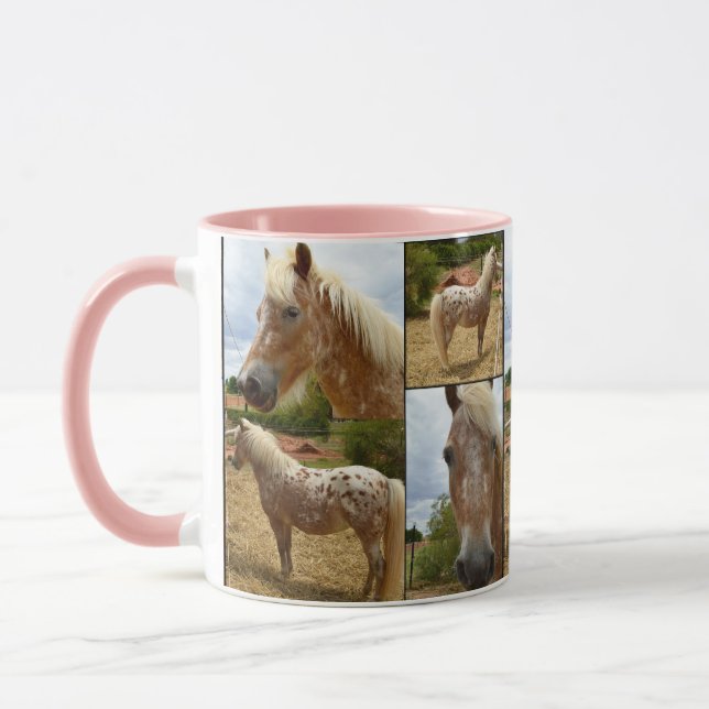 Appaloosa Horses, Photo Collage Rosa Coffee Mugg. Mugg (Vänster)