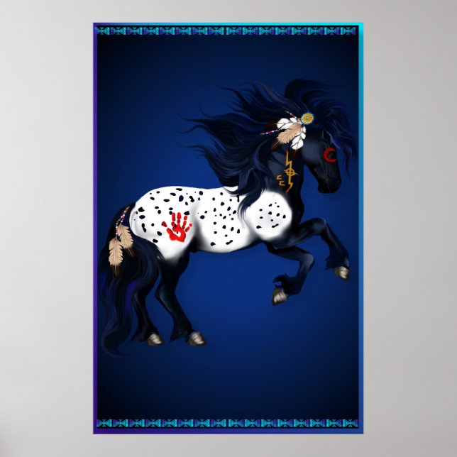 Appaloosa Krig Pony stor Poster (Framsidan)