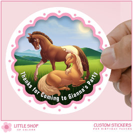 Appaloosa Palomino Pony Birthday Favor  Runt Klistermärke