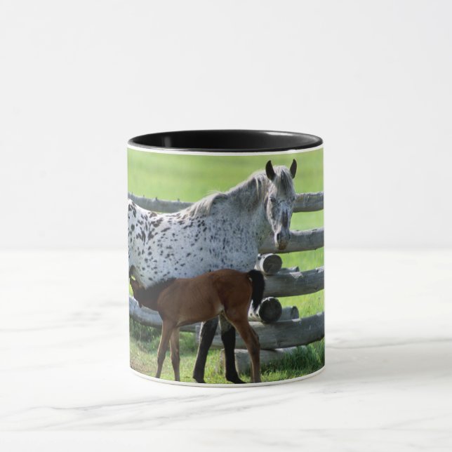 Appaloosa-sto och fölhäst mugg (Center)