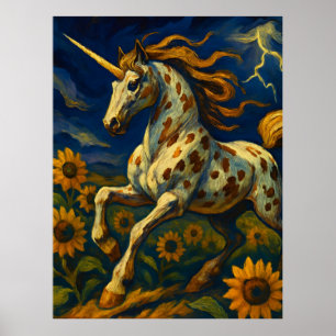 Appaloosa Unicorn i Storm Poster
