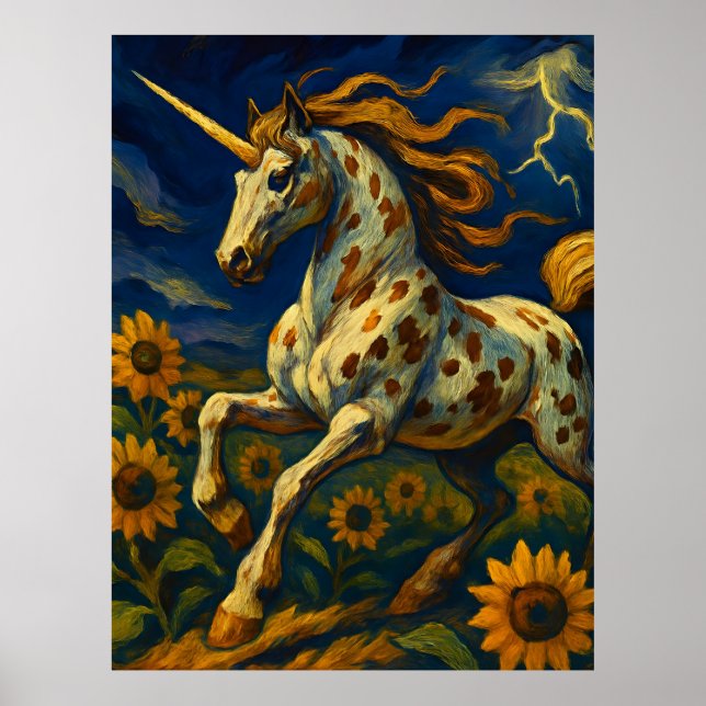 Appaloosa Unicorn i Storm Poster (Framsidan)