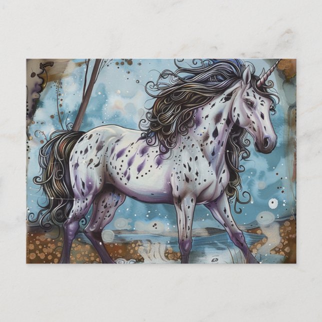 Appaloosa Unicorn Vykort (Framsida)