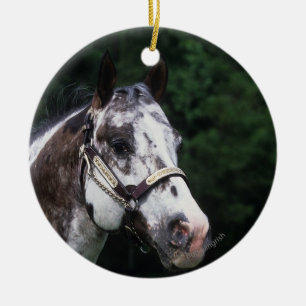 AppaloosahästHeadshot 2 Julgransprydnad Keramik