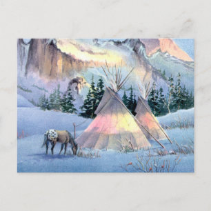 APPALOSA HORSE TIPI CAMP by SHARON SHARPE Vykort
