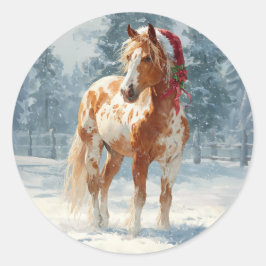 Appalossa-häst julsticker runt klistermärke
