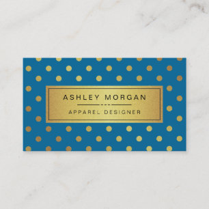 Apparatur Designer - Royal Blue Guld Dots Visitkort