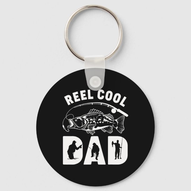 Apparel Funny Fishing Reel Coola Pappa Fars dag Nyckelring (Framsida)
