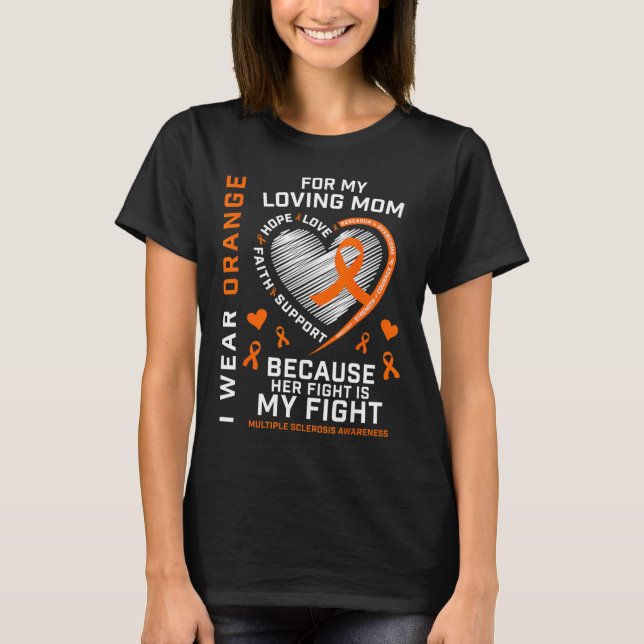 Apparel Mother Mom Multiple Sclerosis Awareness T Shirt (Framsida)