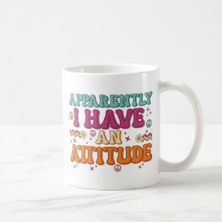 Apparently I Have an Attitude Retro Groovy  Kaffemugg