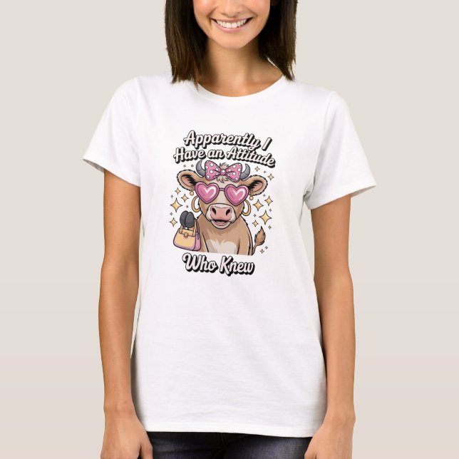 Apparently I Have An Attitude T Shirt (Framsida)